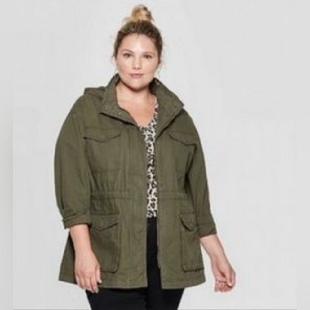 Ava & Viv Khaki Green Jacket 4XL